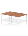 Dynamic Evolve Plus 1200mm B2B 4 Person Office Bench Desk Walnut Top White Frame BE237