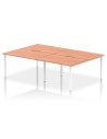 Dynamic Evolve Plus 1200mm B2B 4 Person Office Bench Desk Beech Top White Frame BE238