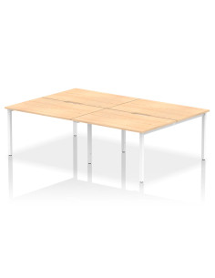 Dynamic Evolve Plus 1200mm B2B 4 Person Office Bench Desk Maple Top White Frame BE239