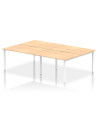 Dynamic Evolve Plus 1200mm B2B 4 Person Office Bench Desk Maple Top White Frame BE239