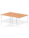 Dynamic Evolve Plus 1200mm B2B 4 Person Office Bench Desk Oak Top White Frame BE240