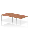 Dynamic Evolve Plus 1600mm B2B 4 Person Office Bench Desk Walnut Top Silver Frame BE247