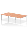Dynamic Evolve Plus 1600mm B2B 4 Person Office Bench Desk Beech Top Silver Frame BE248