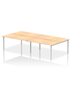 Dynamic Evolve Plus 1600mm B2B 4 Person Office Bench Desk Maple Top Silver Frame BE249