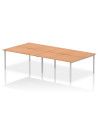 Dynamic Evolve Plus 1600mm B2B 4 Person Office Bench Desk Oak Top Silver Frame BE250