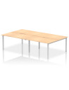 Dynamic Evolve Plus 1400mm B2B 4 Person Office Bench Desk Maple Top Silver Frame BE254