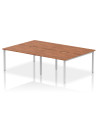 Dynamic Evolve Plus 1200mm B2B 4 Person Office Bench Desk Walnut Top Silver Frame BE257