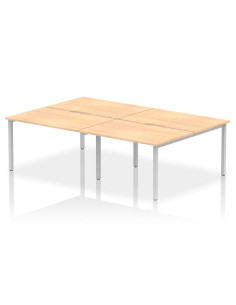 Dynamic Evolve Plus 1200mm B2B 4 Person Office Bench Desk Maple Top Silver Frame BE259