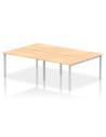 Dynamic Evolve Plus 1200mm B2B 4 Person Office Bench Desk Maple Top Silver Frame BE259