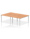 Dynamic Evolve Plus 1200mm B2B 4 Person Office Bench Desk Oak Top Silver Frame BE260