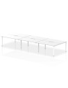 Dynamic Evolve Plus 1600mm B2B 6 Person Office Bench Desk White Top White Frame BE266
