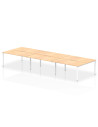 Dynamic Evolve Plus 1600mm B2B 6 Person Office Bench Desk Maple Top White Frame BE269