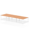 Dynamic Evolve Plus 1600mm B2B 6 Person Office Bench Desk Oak Top White Frame BE270