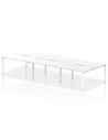 Dynamic Evolve Plus 1400mm B2B 6 Person Office Bench Desk White Top White Frame BE271
