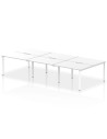 Dynamic Evolve Plus 1200mm B2B 6 Person Office Bench Desk White Top White Frame BE276