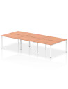 Dynamic Evolve Plus 1200mm B2B 6 Person Office Bench Desk Beech Top White Frame BE278