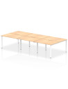 Dynamic Evolve Plus 1200mm B2B 6 Person Office Bench Desk Maple Top White Frame BE279