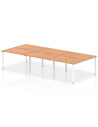Dynamic Evolve Plus 1200mm B2B 6 Person Office Bench Desk Oak Top White Frame BE280