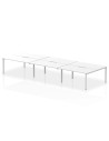 Dynamic Evolve Plus 1600mm B2B 6 Person Office Bench Desk White Top Silver Frame BE286