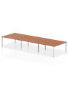 Dynamic Evolve Plus 1600mm B2B 6 Person Office Bench Desk Walnut Top Silver Frame BE287