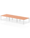 Dynamic Evolve Plus 1600mm B2B 6 Person Office Bench Desk Beech Top Silver Frame BE288