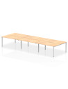 Dynamic Evolve Plus 1600mm B2B 6 Person Office Bench Desk Maple Top Silver Frame BE289