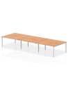 Dynamic Evolve Plus 1600mm B2B 6 Person Office Bench Desk Oak Top Silver Frame BE290