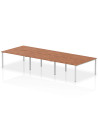 Dynamic Evolve Plus 1400mm B2B 6 Person Office Bench Desk Walnut Top Silver Frame BE292
