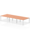Dynamic Evolve Plus 1400mm B2B 6 Person Office Bench Desk Beech Top Silver Frame BE293