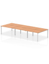 Dynamic Evolve Plus 1400mm B2B 6 Person Office Bench Desk Oak Top Silver Frame BE295