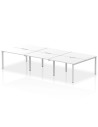Dynamic Evolve Plus 1200mm B2B 6 Person Office Bench Desk White Top Silver Frame BE296
