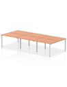 Dynamic Evolve Plus 1200mm B2B 6 Person Office Bench Desk Beech Top Silver Frame BE298