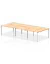 Dynamic Evolve Plus 1200mm B2B 6 Person Office Bench Desk Maple Top Silver Frame BE299