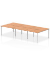 Dynamic Evolve Plus 1200mm B2B 6 Person Office Bench Desk Oak Top Silver Frame BE300