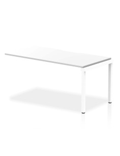 Dynamic Evolve Plus 1600mm Single Row Office Bench Desk Ext Kit White Top White Frame BE306