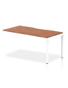 Dynamic Evolve Plus 1600mm Single Row Office Bench Desk Ext Kit Walnut Top White Frame BE307