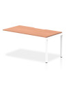 Dynamic Evolve Plus 1600mm Single Row Office Bench Desk Ext Kit Beech Top White Frame BE308