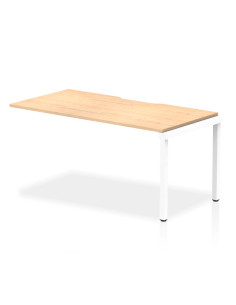 Dynamic Evolve Plus 1600mm Single Row Office Bench Desk Ext Kit Maple Top White Frame BE309