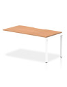 Dynamic Evolve Plus 1600mm Single Row Office Bench Desk Ext Kit Oak Top White Frame BE310