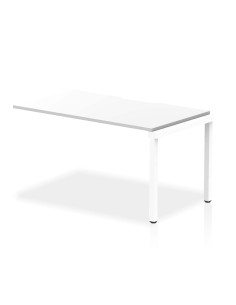 Dynamic Evolve Plus 1400mm Single Row Office Bench Desk Ext Kit White Top White Frame BE311