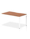 Dynamic Evolve Plus 1400mm Single Row Office Bench Desk Ext Kit Walnut Top White Frame BE312