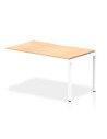 Dynamic Evolve Plus 1400mm Single Row Office Bench Desk Ext Kit Maple Top White Frame BE314