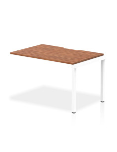 Dynamic Evolve Plus 1200mm Single Row Office Bench Desk Ext Kit Walnut Top White Frame BE317