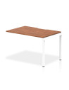 Dynamic Evolve Plus 1200mm Single Row Office Bench Desk Ext Kit Walnut Top White Frame BE317