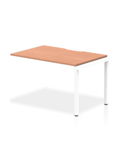 Dynamic Evolve Plus 1200mm Single Row Office Bench Desk Ext Kit Beech Top White Frame BE318