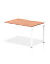 Dynamic Evolve Plus 1200mm Single Row Office Bench Desk Ext Kit Beech Top White Frame BE318