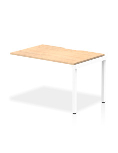 Dynamic Evolve Plus 1200mm Single Row Office Bench Desk Ext Kit Maple Top White Frame BE319