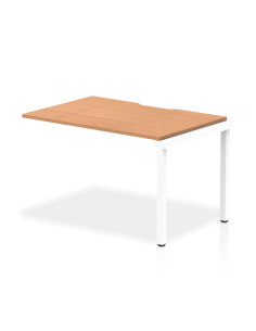 Dynamic Evolve Plus 1200mm Single Row Office Bench Desk Ext Kit Oak Top White Frame BE320
