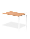 Dynamic Evolve Plus 1200mm Single Row Office Bench Desk Ext Kit Oak Top White Frame BE320
