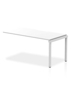 Dynamic Evolve Plus 1600mm Single Row Office Bench Desk Ext Kit White Top Silver Frame BE326